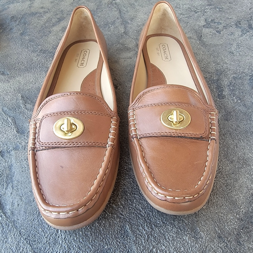 Coach Women's Darcie Soft Calf Flats Saddle color Size 10 M NIB - Picture 5 of 8